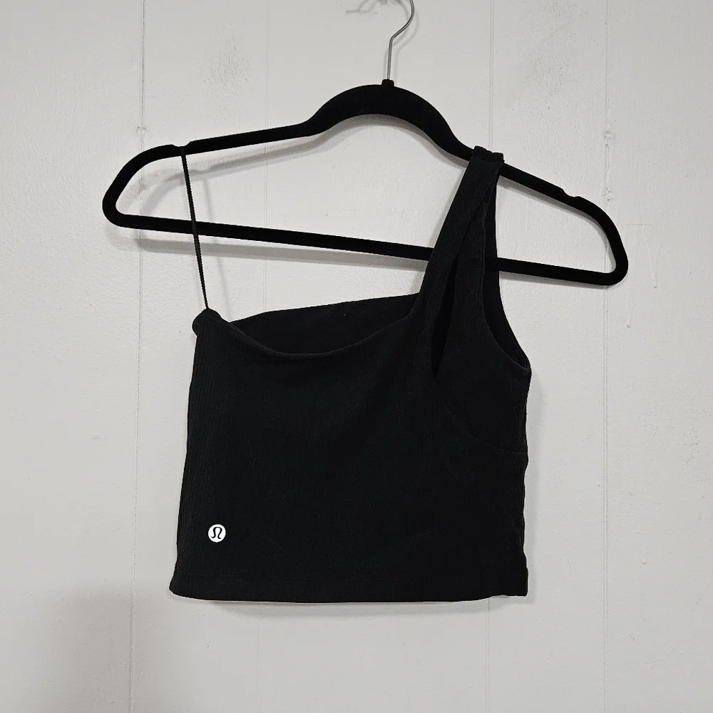Lululemon Ribbed Nulu Asymmetrical Yoga Tank Top Black